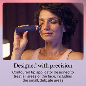 TheraFace wand with travel pouch and box displaying gift-ready packaging and on-the-go convenience