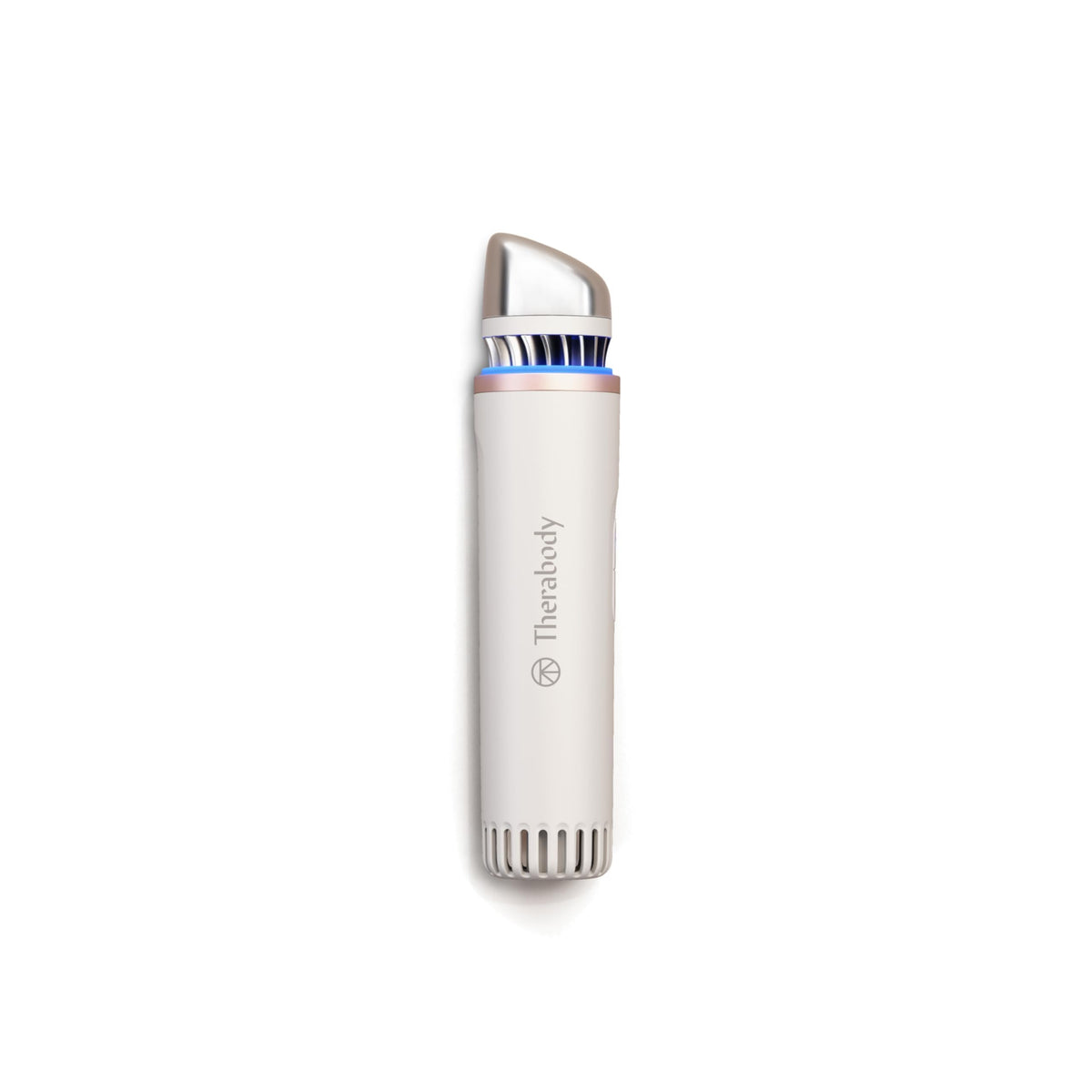 TheraFace front view of depuffing wand showing sleek design and portability