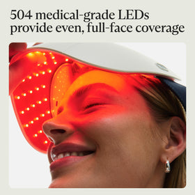 TheraFace Mask Glo scalp massage pad detail demonstrating VibraWave relaxation