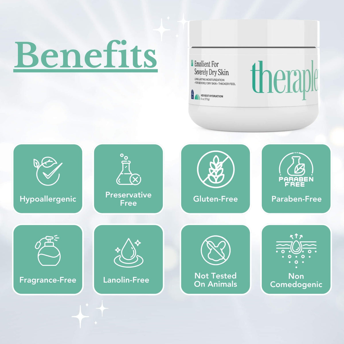 Theraplex applied to hands demonstrating moisturized skin and immediate relief