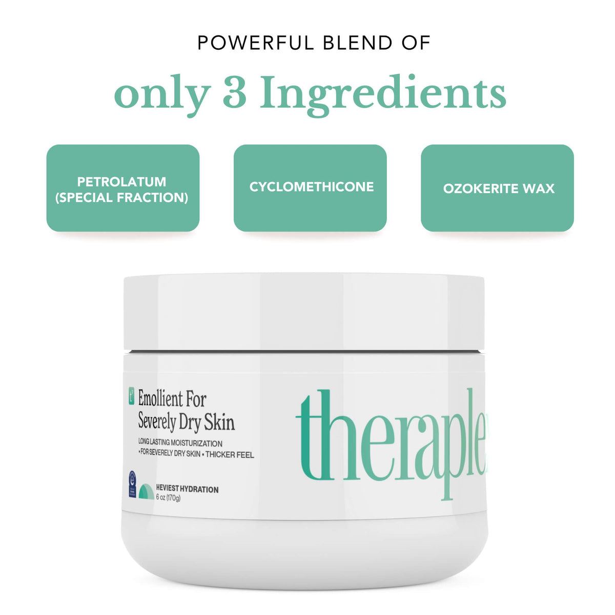 Theraplex jar with National Eczema Association seal emphasizing suitability for sensitive skin