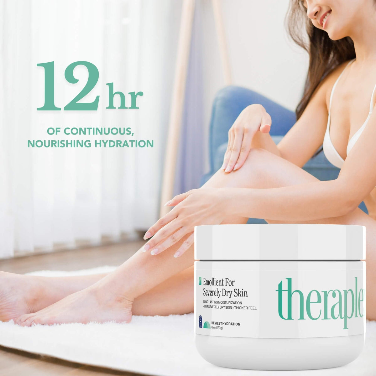 Theraplex ingredient panel highlighting petrolatum and cyclomethicone for barrier support