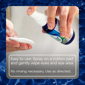 TheraTears SteriLid sprayed onto cotton pad for targeted eyelid cleansing benefit