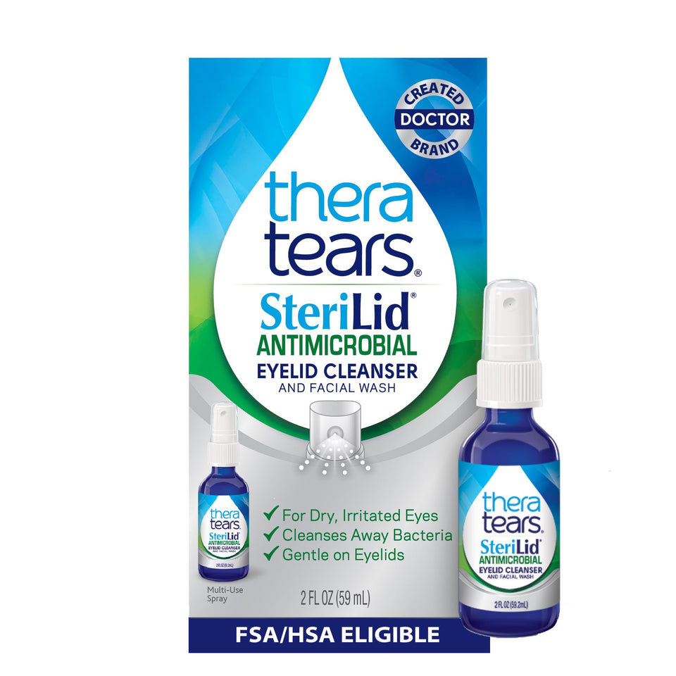 TheraTears SteriLid front bottle view showing label and size benefit