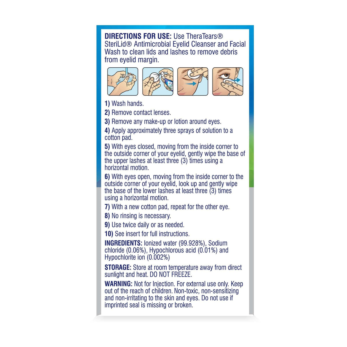 TheraTears SteriLid on bathroom counter as part of a simple eye-care routine