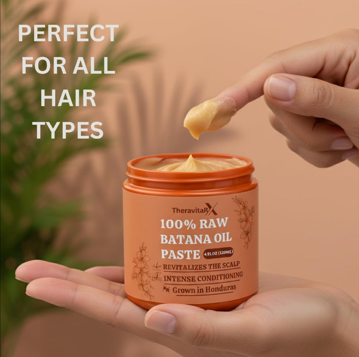 THERAVITARX 4oz bottle beside common items illustrating compact travel-friendly size