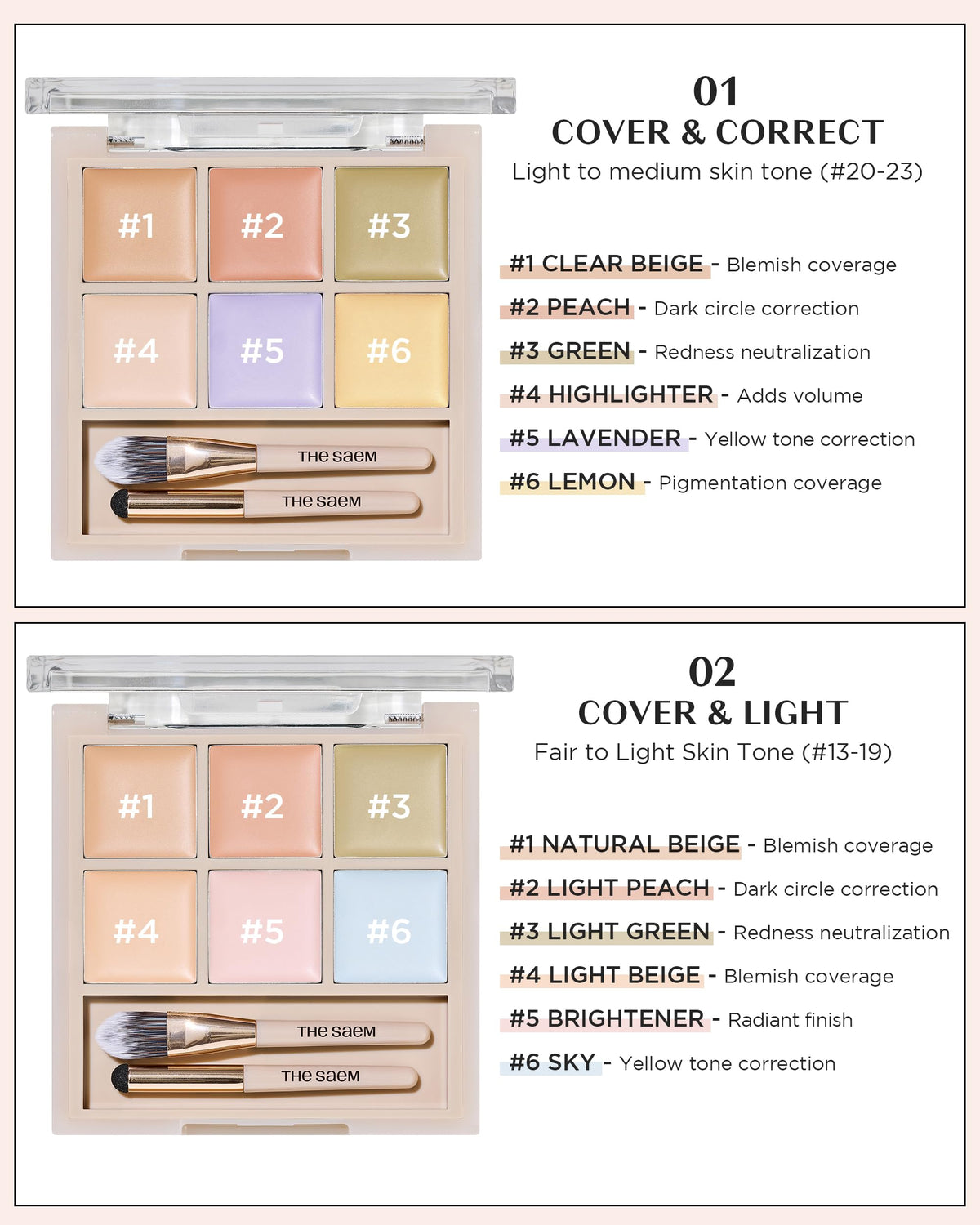 THESAEM before and after under-eye comparison illustrating brightening and natural correction