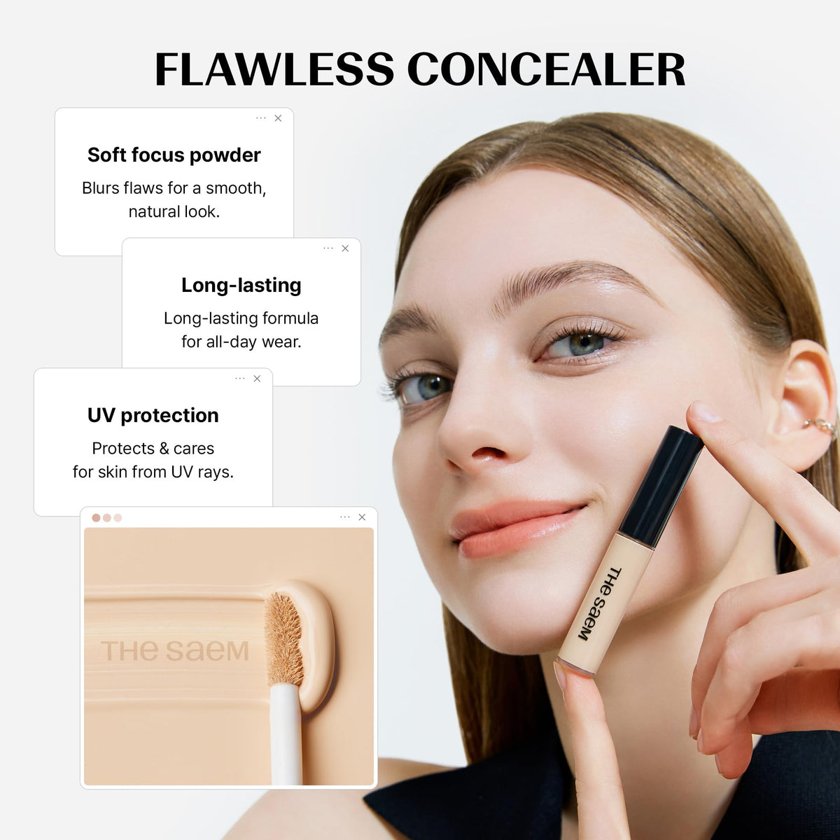 THESAEM concealer styled on vanity for real-life everyday use benefit
