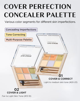 THESAEM close-up of six shade pans highlighting color selection and mixing options