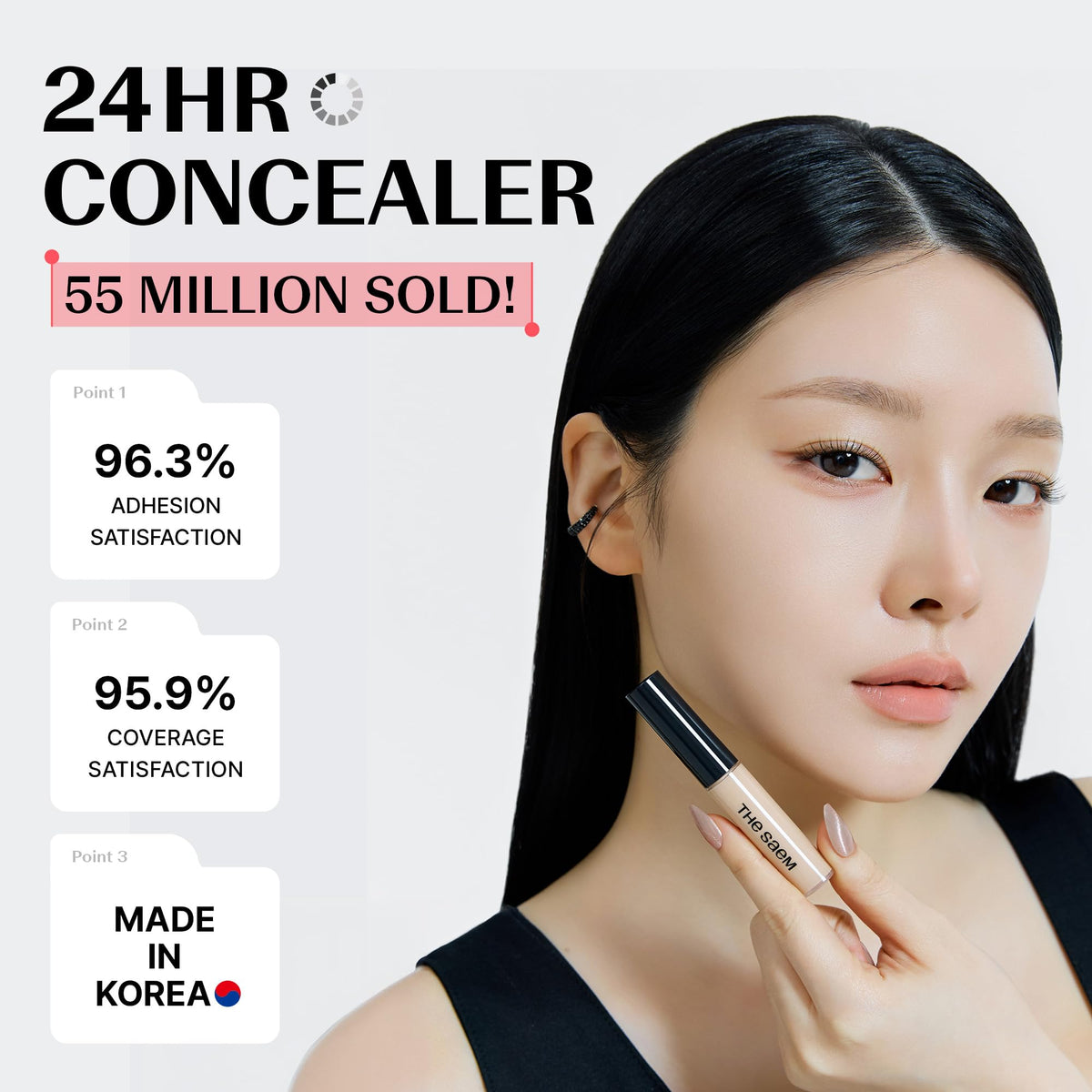 THESAEM sponge tip close-up for precise application and neat touch-ups
