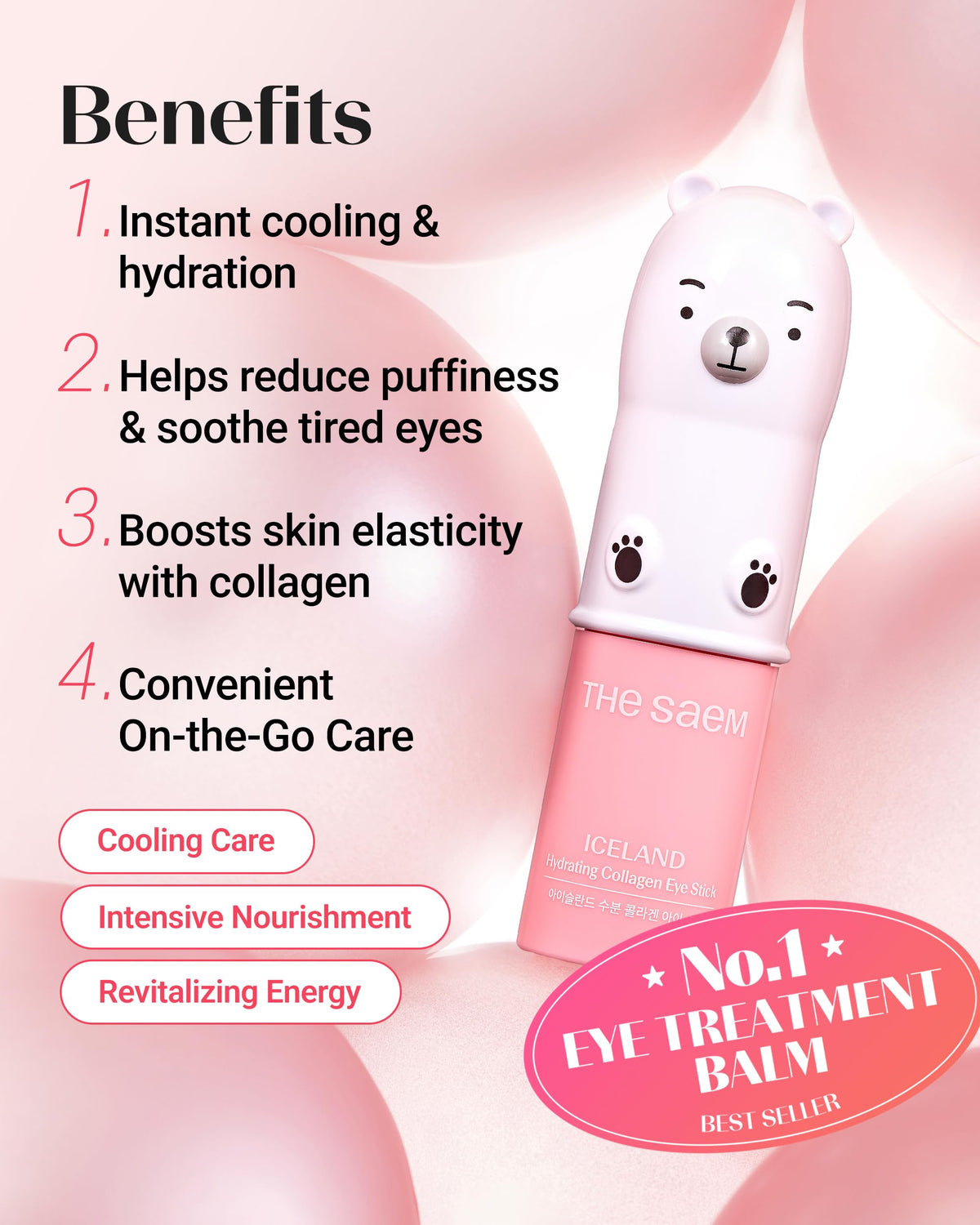 THESAEM roller-tip close-up demonstrating precise application for smoother skin