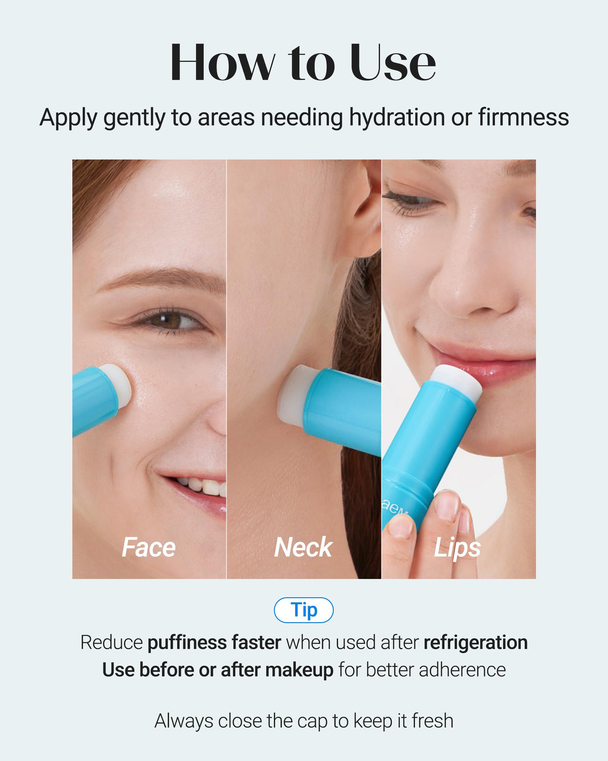 THESAEM ingredient label highlighting glacier water and active benefits