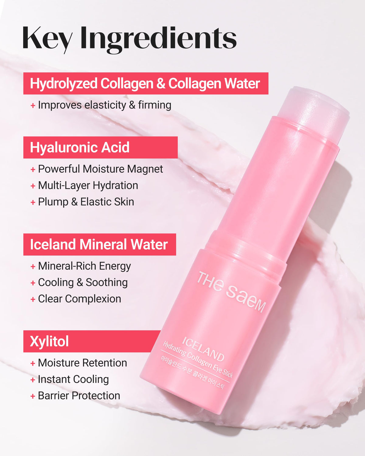 THESAEM stick held in hand showing true 0.38 oz size and portability benefit