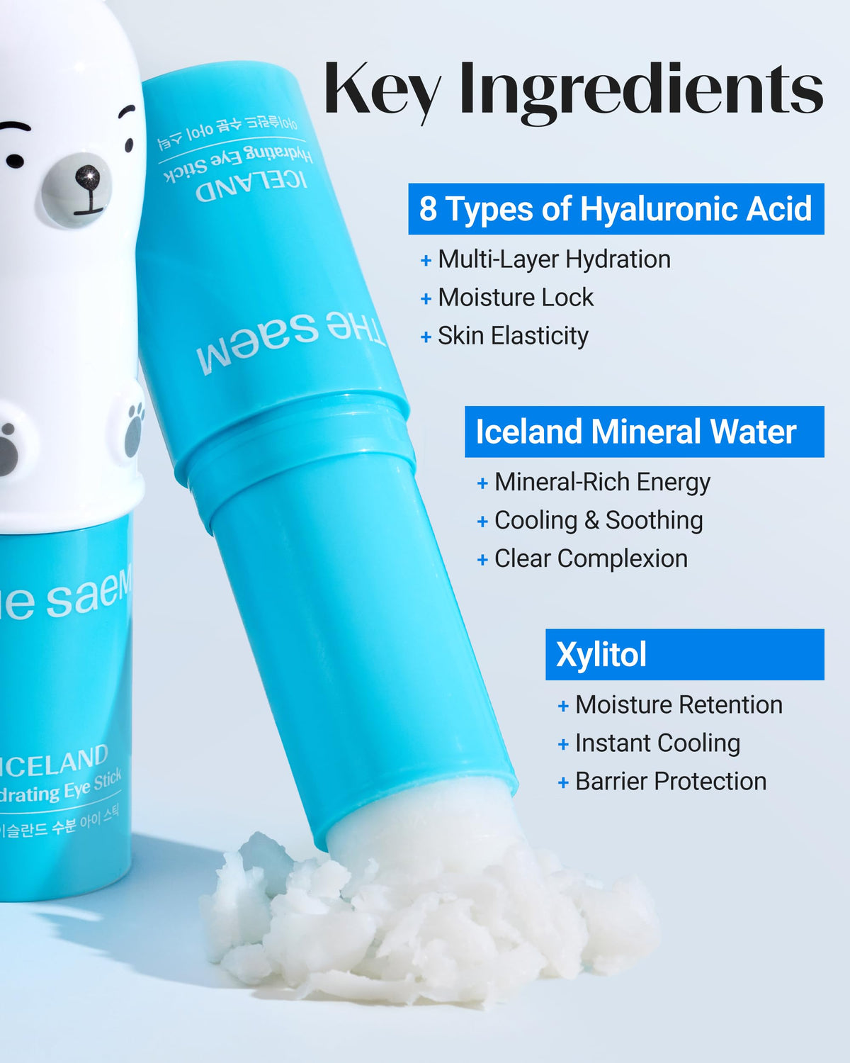 THESAEM eye stick next to coin size comparison for travel convenience