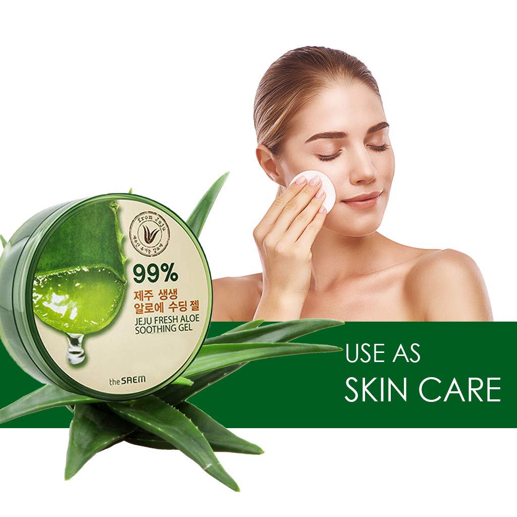 THESAEM applying gel to face to soothe skin after cleansing