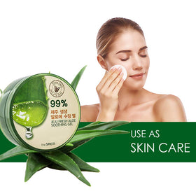 THESAEM applying gel to face to soothe skin after cleansing