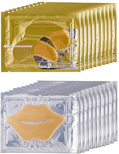 Theshiry gold packaging front view showing full collagen mask set benefit hydration