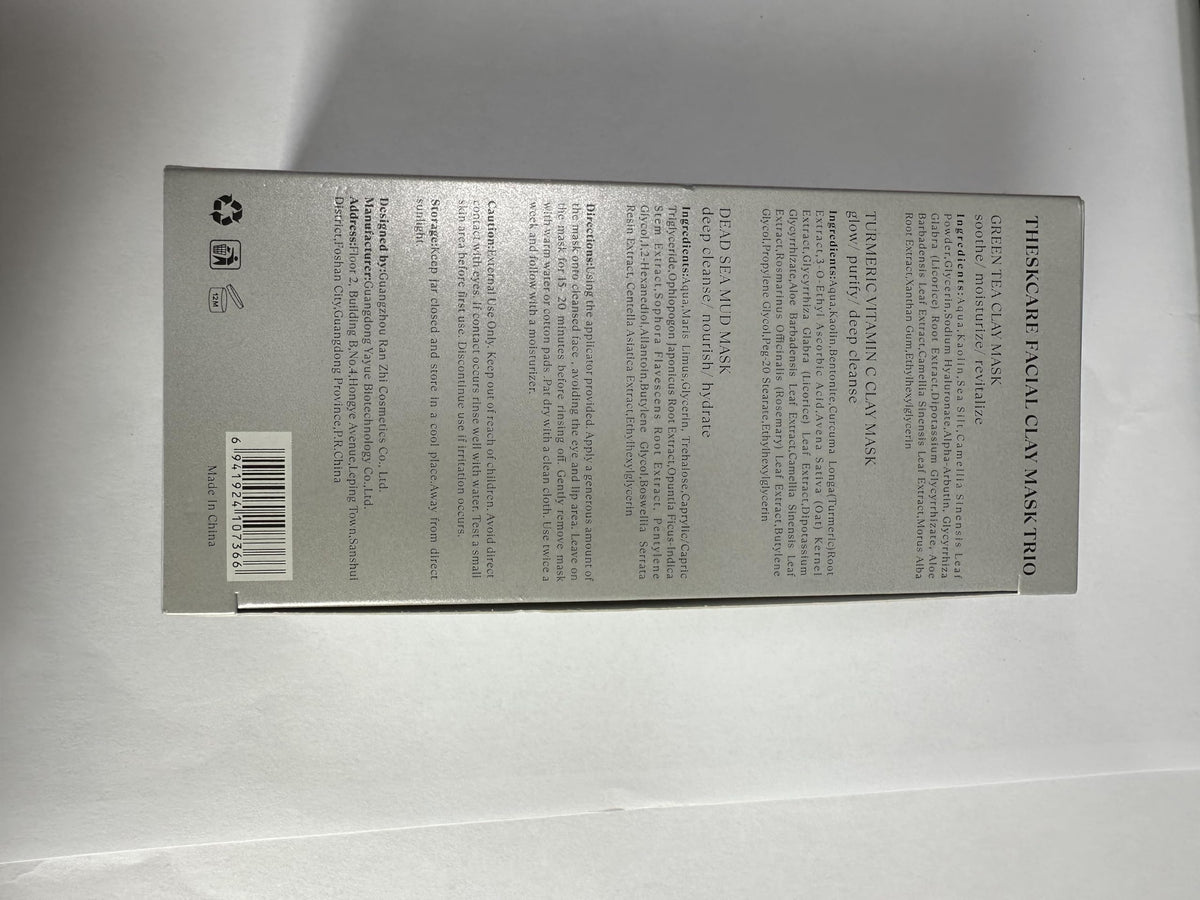 THESKCARE product label close-up displaying ingredient highlights and benefits