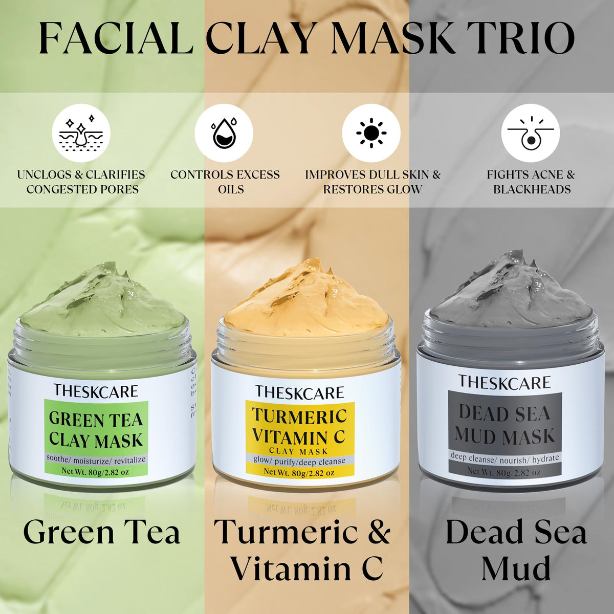 THESKCARE turmeric mask texture close-up highlighting smooth creamy application