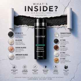 Thick Fiber black shade swatches illustrating color match benefits