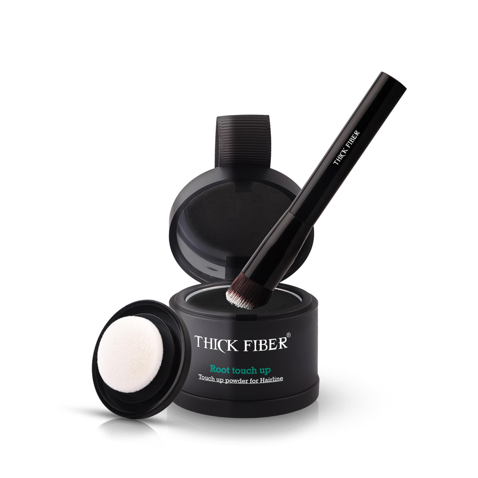 THICK FIBER front packaging showing compact kit and brush for instant coverage
