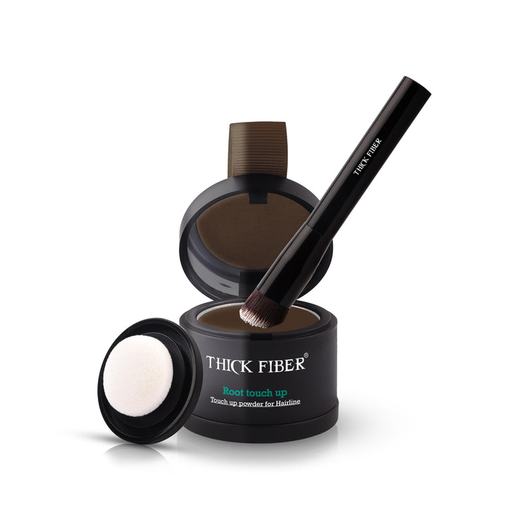 THICK FIBER front packaging showing dark brown shade and kit benefits