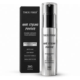 Thick Fiber front packaging showing compact 26g pump for travel convenience