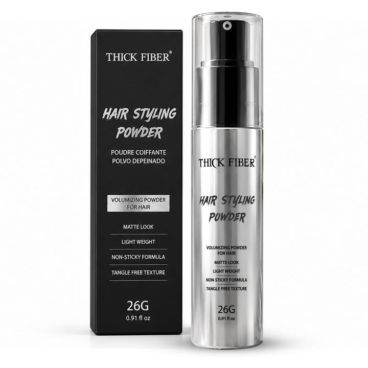 Thick Fiber front packaging showing compact 26g pump for travel convenience