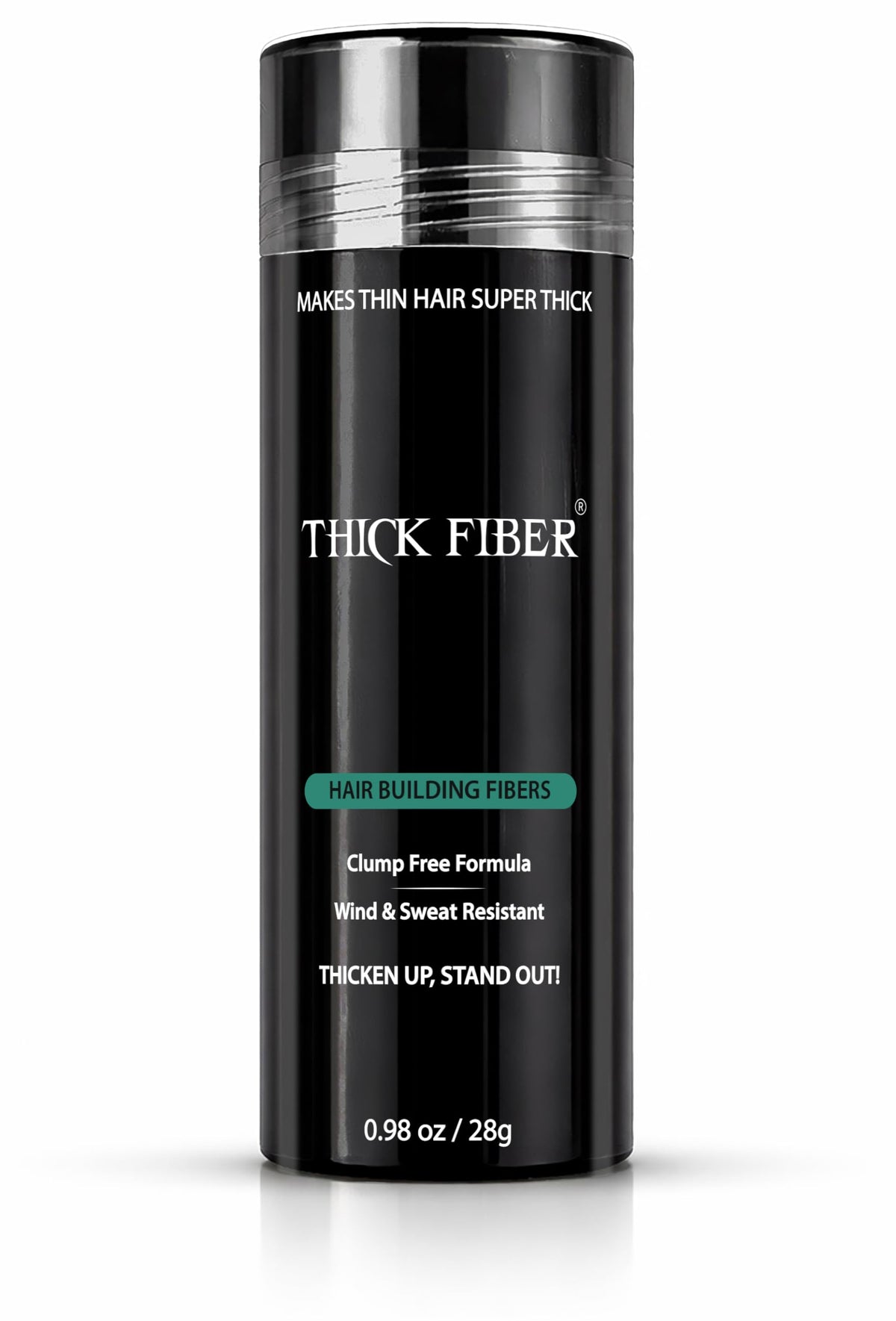 Thick Fiber jar front view showing product and brand advantage