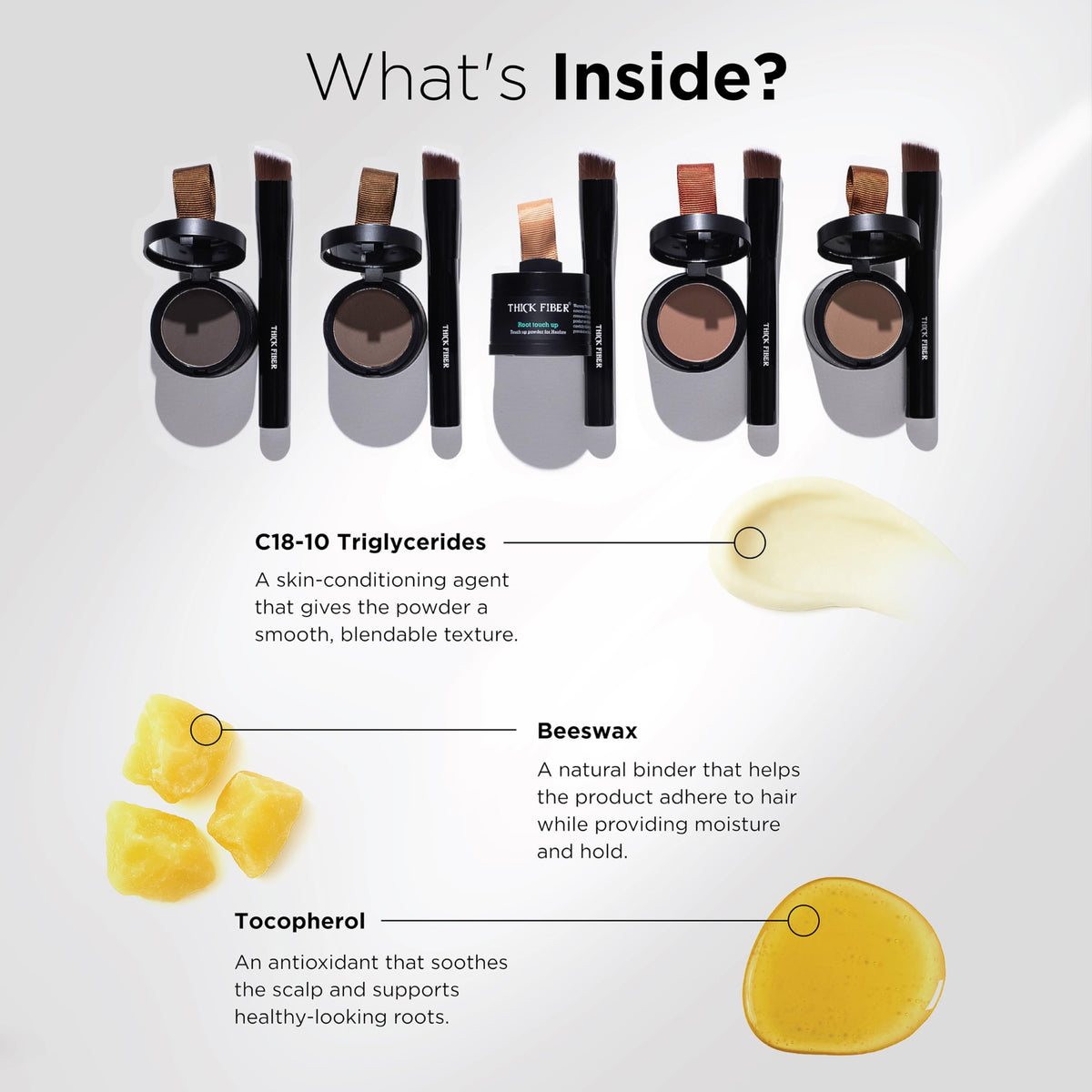 Thick Fiber lifestyle image of woman applying powder for quick confidence benefit