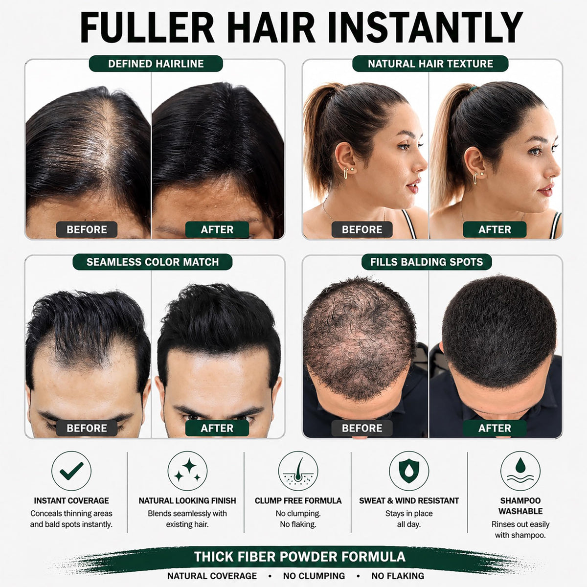 Thick Fiber lifestyle shot in mirror showing confidence and fuller hair