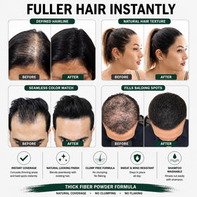 Thick Fiber lifestyle shot in mirror showing confidence and fuller hair