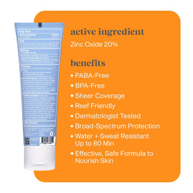 THINK clear zinc lotion texture demonstrating quick absorption and non-greasy finish