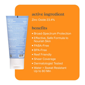 Thinksport clear texture closeup highlighting non-nano zinc oxide and smooth finish benefit