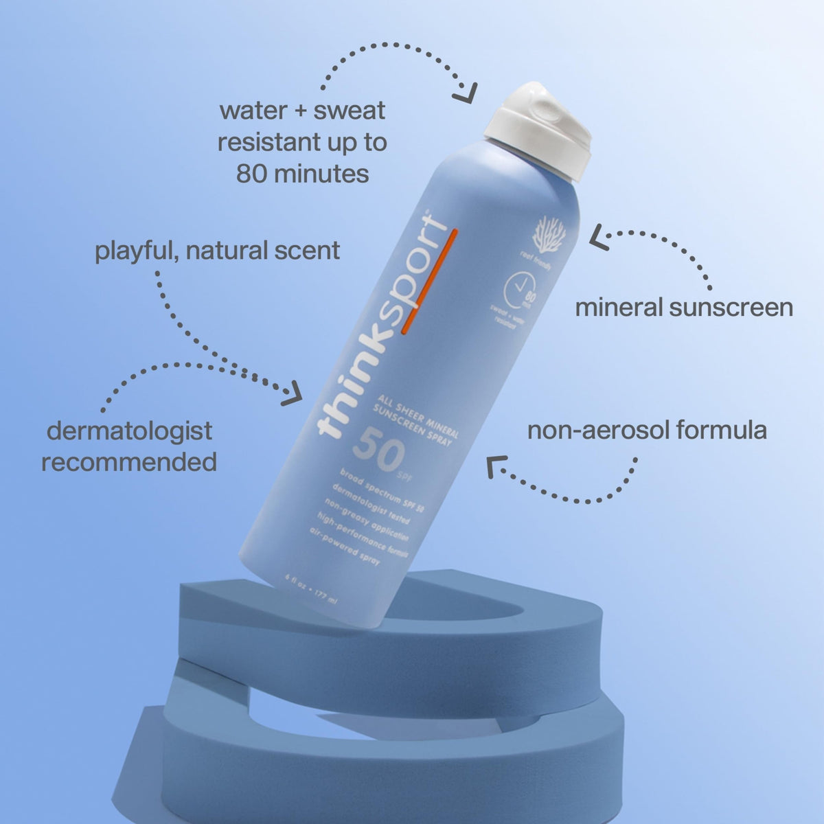 Thinksport close-up of non-aerosol spray nozzle for controlled application