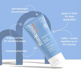 Thinksport clear lotion texture close-up for smooth application benefit