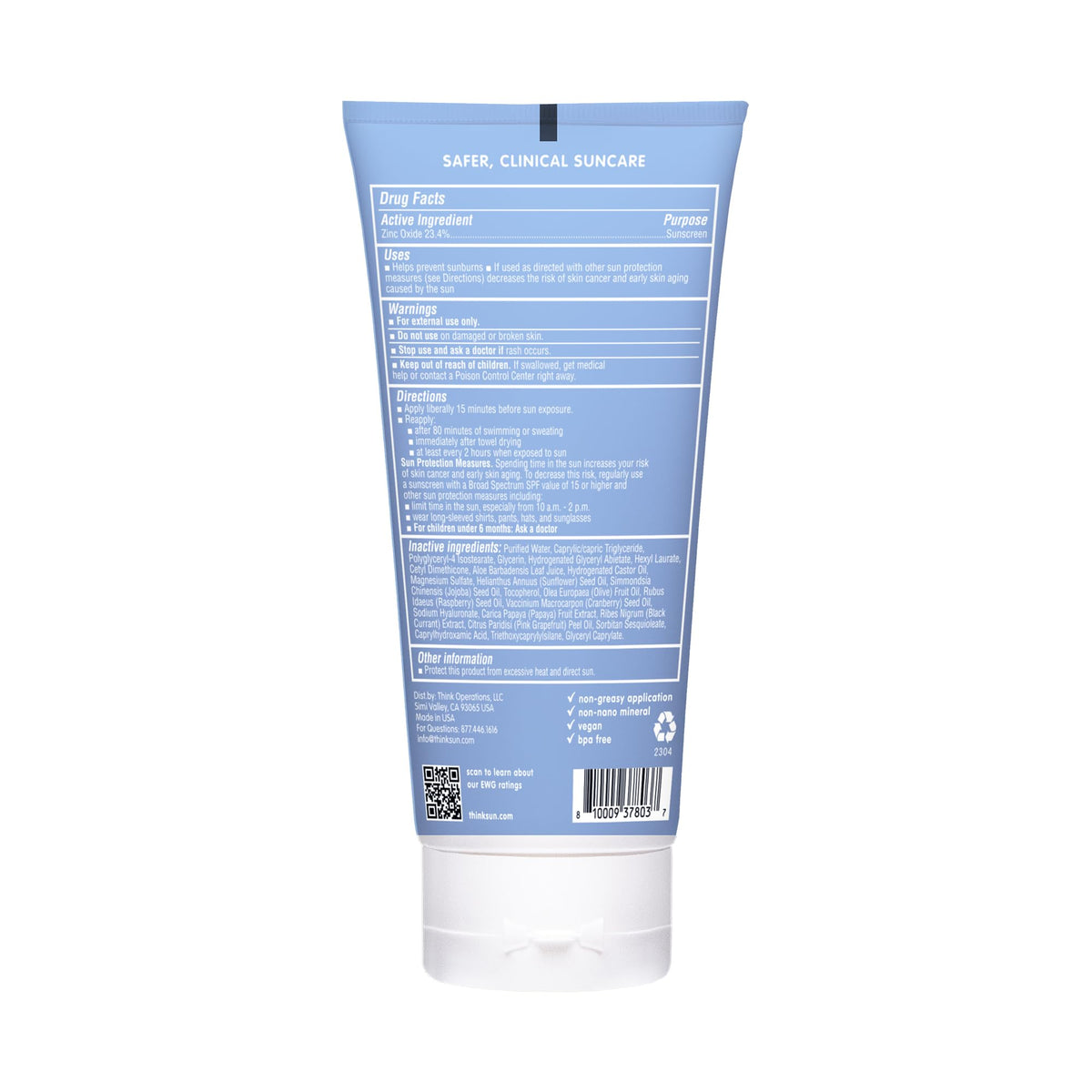 Thinksport tube in hand demonstrating 6 fl oz travel-friendly size