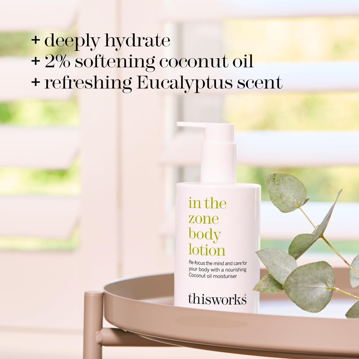 THISWORKS lotion being poured into hand to show smooth application and hydration