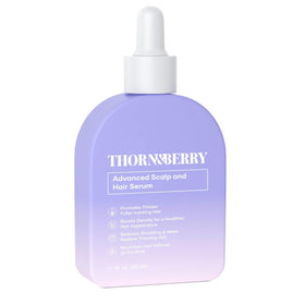 THORN & BERRY front bottle showing clean formula and branding, promotes fuller-looking hair