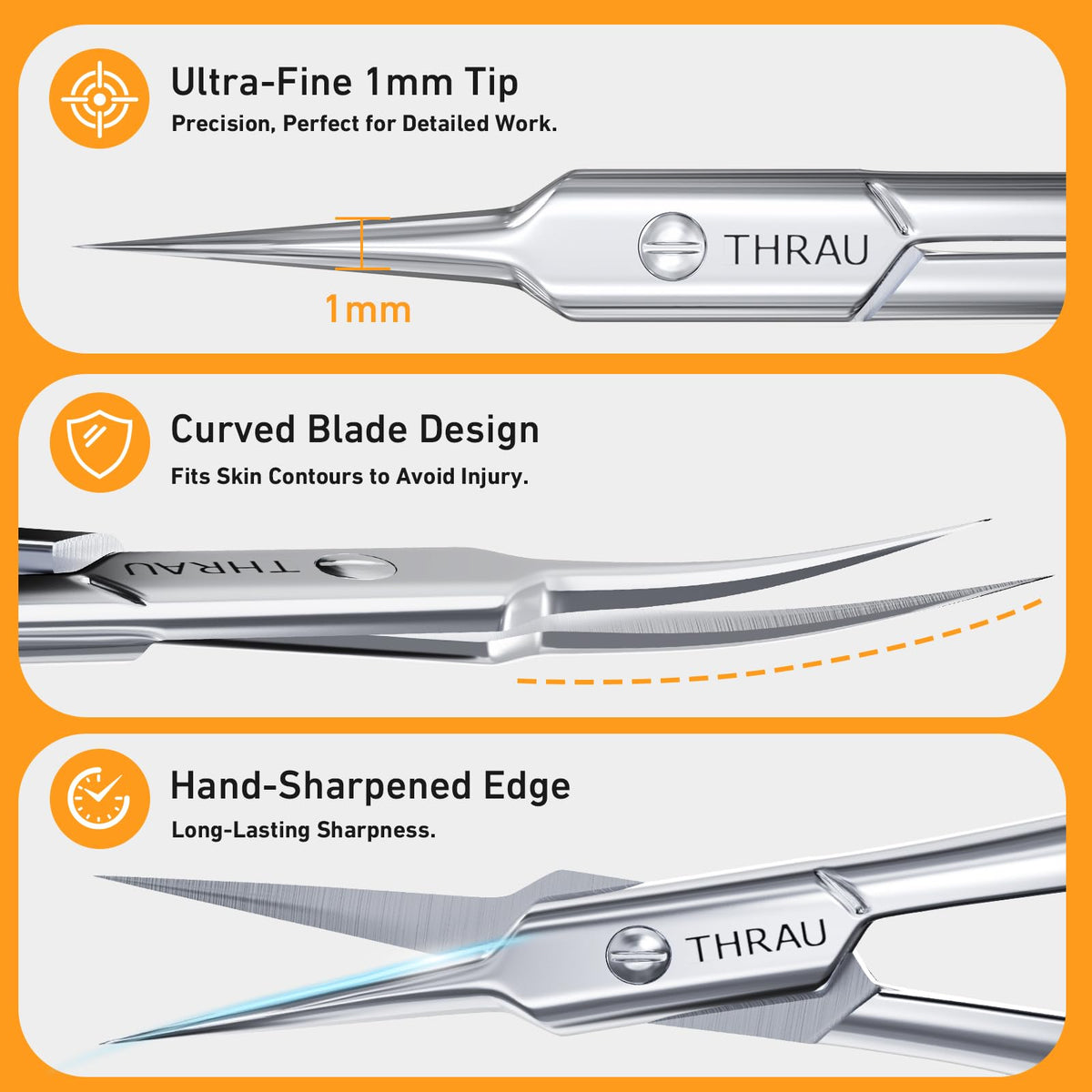 THRAU ergonomic handle close-up offering comfortable steady control