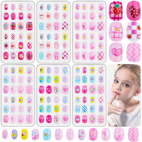 Thrilez front packaging showing 6 colorful kids nail packs and variety