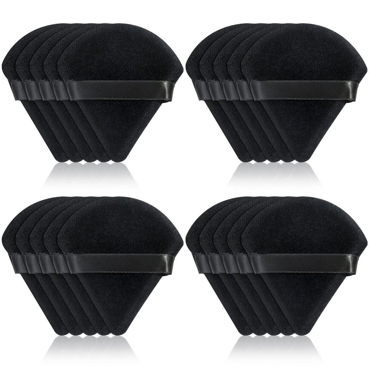 Thrilez puffs inside a makeup bag showing travel-ready portability and hygiene
