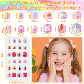 Thrilez nails applied on a child's hands demonstrating quick, neat decorative result