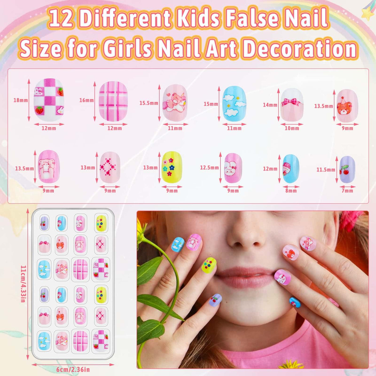 Thrilez array of nail sizes laid out to show ten size options