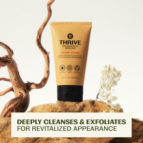 Thrive Natural Care gel dispensed on hand demonstrating smooth texture and ease of use