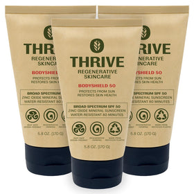 Thrive Natural Care front tube showing label and SPF50 protection