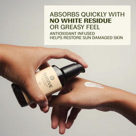 Thrive Natural Care cream texture close-up highlighting lightweight matte finish