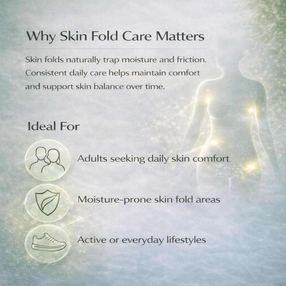 THUIOP Healora being applied to inner-thighs, showing smooth barrier for reduced chafing
