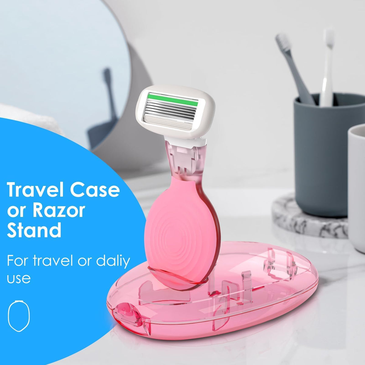 THURLADY lifestyle shot in shower demonstrating convenient use on travel