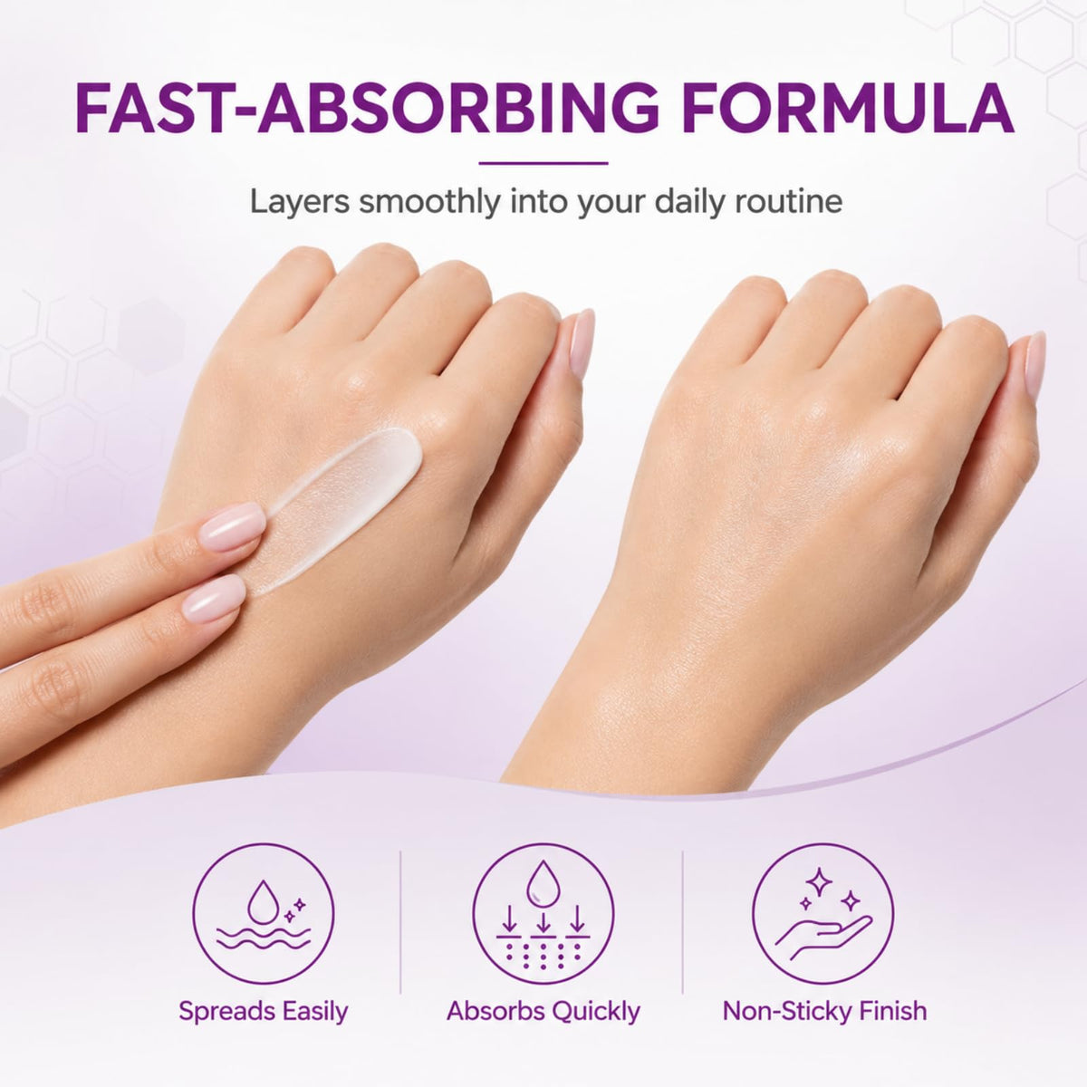 TIANLUNE cream applied on hand demonstrating smooth finish and quick absorbency